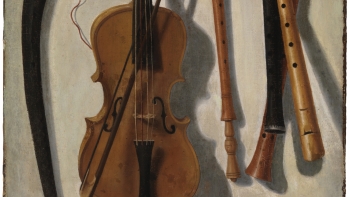 Imagem  de “Trompe l’oeil com instrumentos musicais”, de J.H.B., datado de 1664